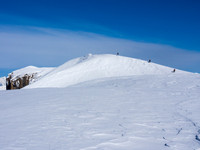 Raf, Adam and Jay make their way, on foot, to the summit of North Twin.