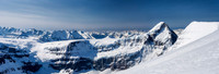 Panorama from the ascent of North Twin showing the long approach to Mount Columbia from the trench (around 6km)