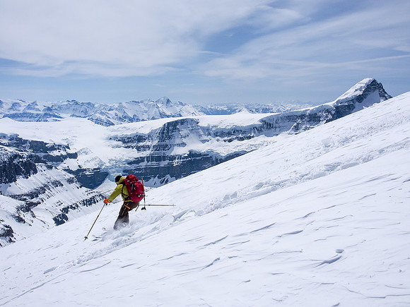 TJ skis the south ridge of North Twin.