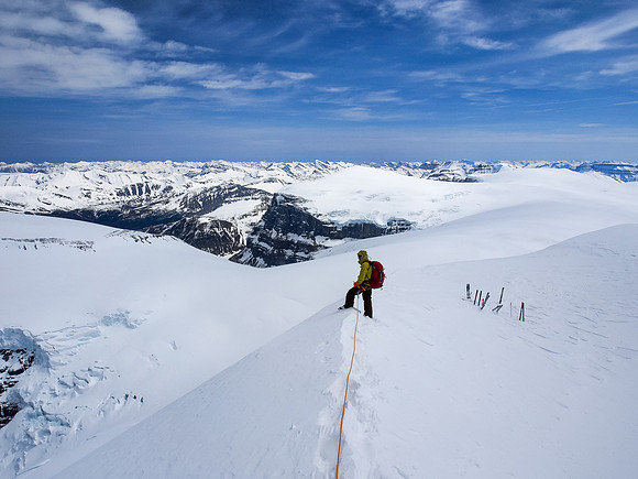 Descending to the ski drop.