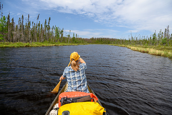 Traveling between Crystal and Indian House Lake.