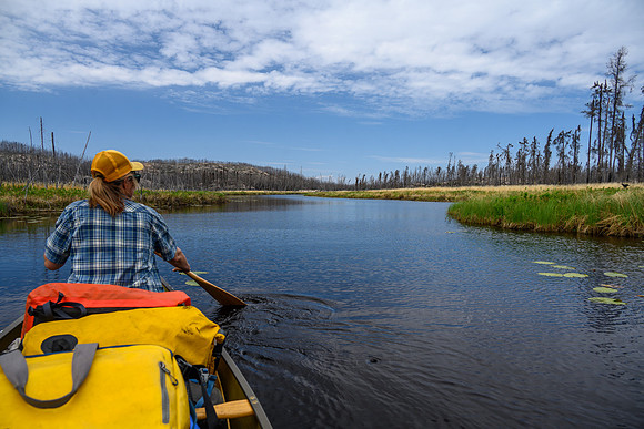 Traveling between Crystal and Indian House Lake.