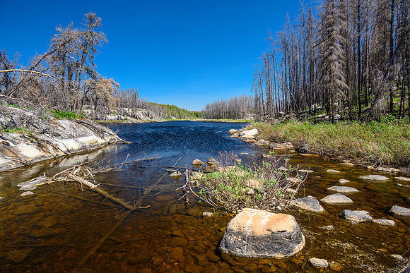 Low water on route to Bell Lake.