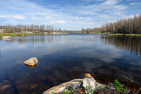 Portaging between Crystal and Indian House Lake.