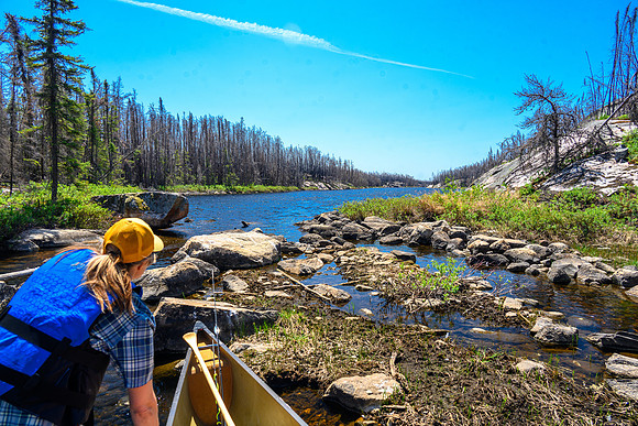 Low water on route to Bell Lake.