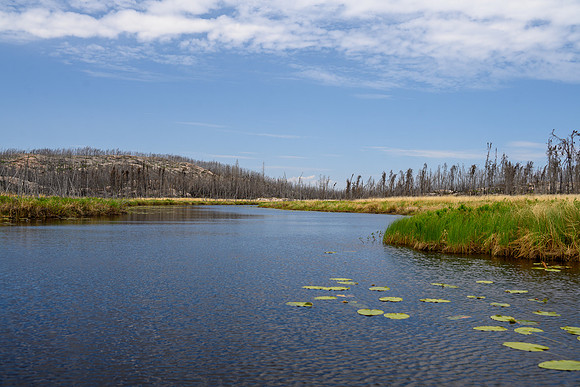 Traveling between Crystal and Indian House Lake.