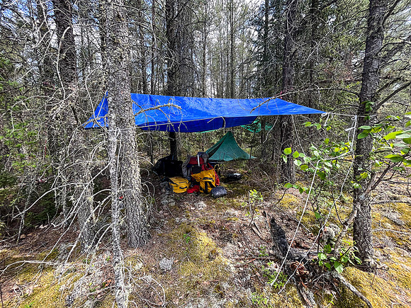 Campsite "RQ" on an unnamed lake.