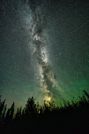 The Milky Way over our camp on the north end of Sandomirsky Island on Colin Lake.