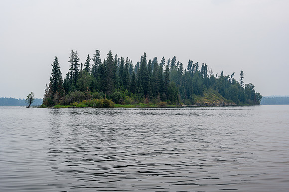 Paddling out of Nistowiak Lake towards Potter Rapids.