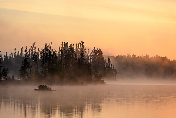 Sunrise from the best camp of the trip on Robertson Lake.