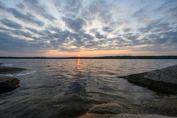 Sunset over Boland Lake on the Drinking River.