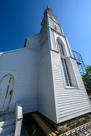 The Holy Trinity Anglican Church was built between 1854 and 1860 by Cree craftsmen.
