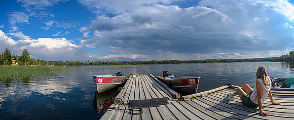 On CRCO's dock watching the water bomber.