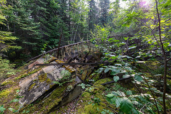 Remains of an old gold mine between Pitching and Boland Lake.