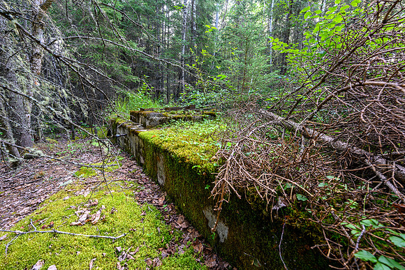 Remains of an old gold mine between Pitching and Boland Lake.
