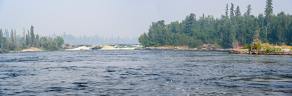 View back to Robertson Falls - the portage at right.