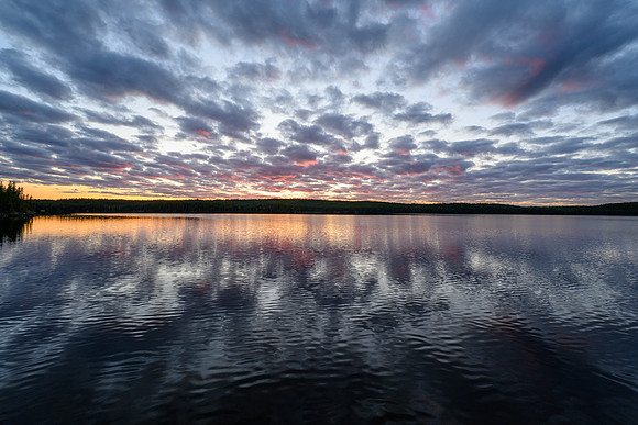 Calm sunset on Minuhik Lake.
