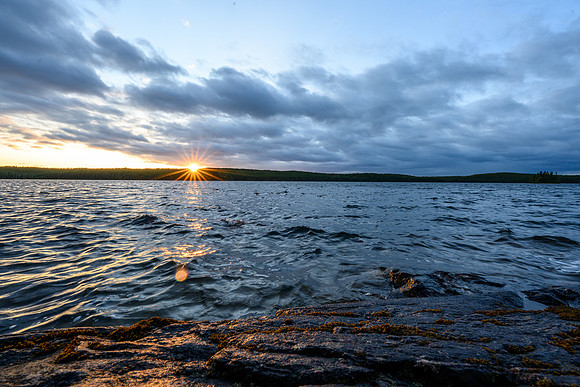 Windy sunset on Minuhik Lake.
