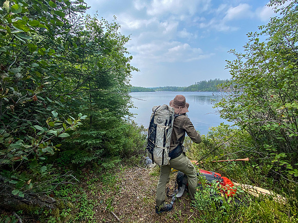 Portage between Wapassini and Dirks Lake.