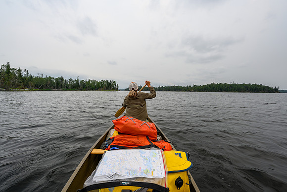 Paddling up Drinking Lake.