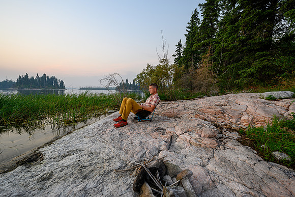 Vern journals at our site on Drope Lake.