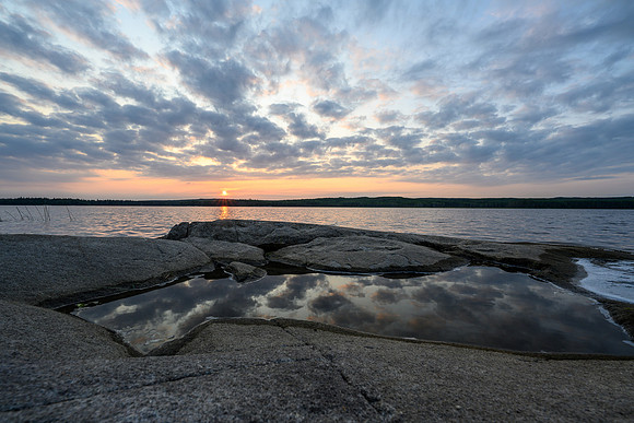 Sunset over Boland Lake on the Drinking River.
