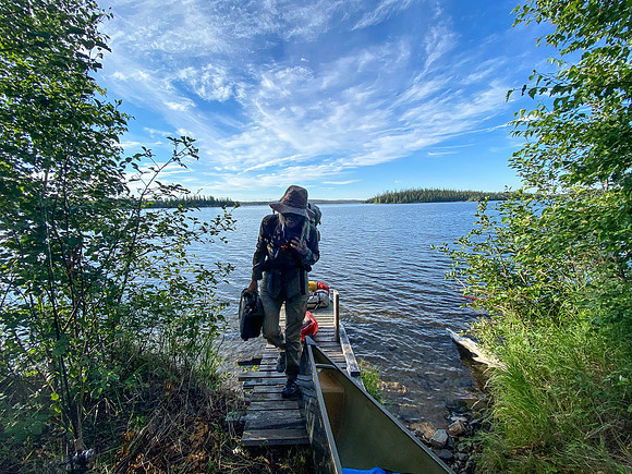 Portage out of Davis Lake towards McLennan Lake.