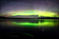 Aurora borealis (northern lights) over Colin Lake.