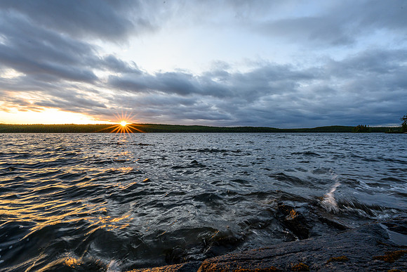 Windy sunset on Minuhik Lake.