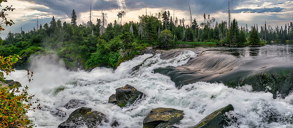 The mighty Nistowiak Falls where Lac La Ronge drains into the Churchill River.