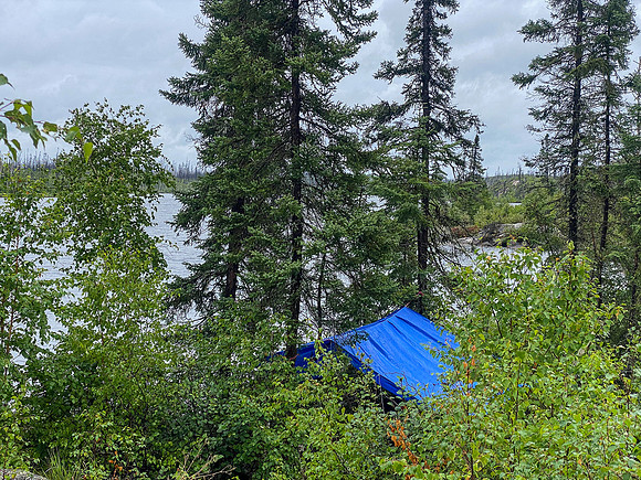 Windbound on Colin Lake.