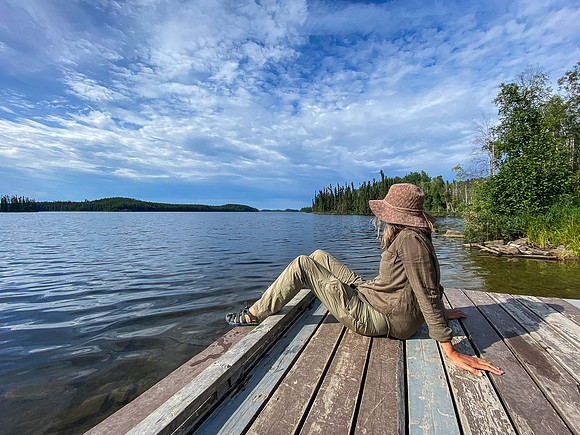 Waiting for the shuttle at the McLennan Lake put-in.
