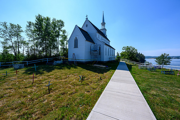 The church was being repainted.