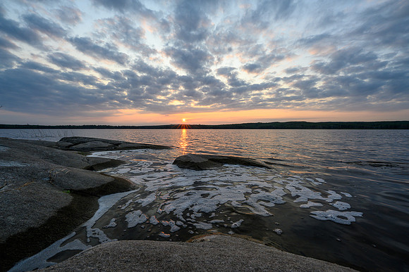 Sunset over Boland Lake on the Drinking River.