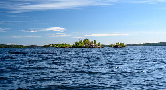 Paddling up Davis Lake.