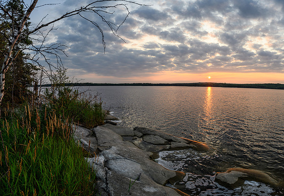 Sunset over Boland Lake on the Drinking River.