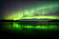 Aurora borealis (northern lights) over Colin Lake.