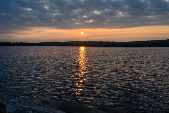 Sunset over Boland Lake on the Drinking River.