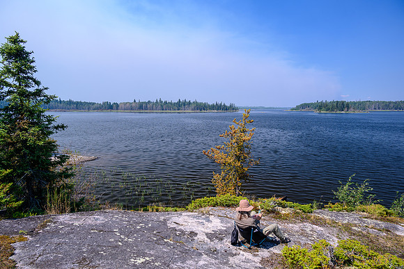 The Devil Lake wildfire from our site on Mountain Lake.