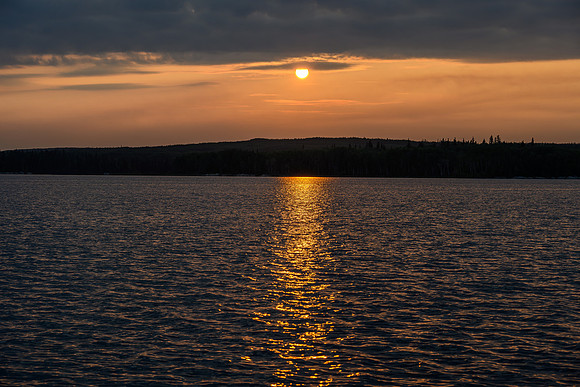 Sunset over Boland Lake on the Drinking River.