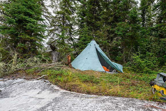 A decent bush camp on Boland Lake.