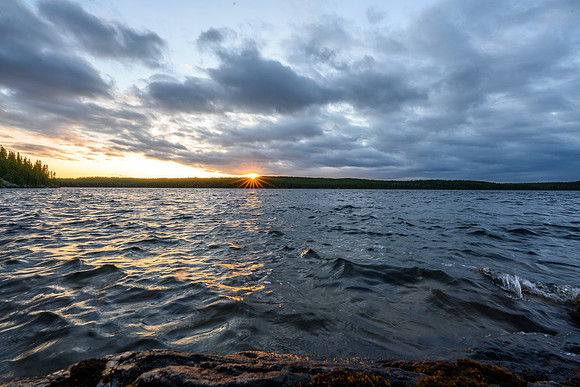 Windy sunset on Minuhik Lake.