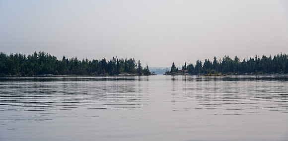The narrow gap near our site on Mountain Lake just south of Edwards Island.