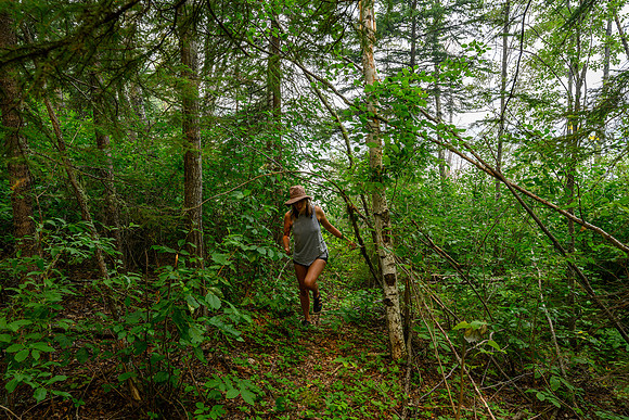 The trail to the old uranium mine is overgrown and very buggy.