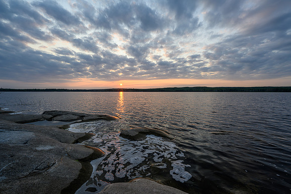 Sunset over Boland Lake on the Drinking River.