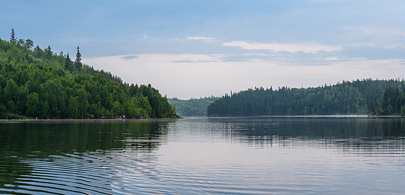 Paddling north on Wapassini Lake.