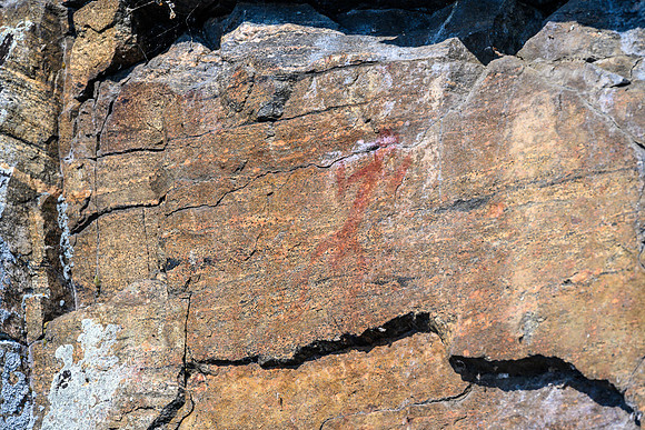 Pictographs NE of Gilchrist Island on Mountain Lake.