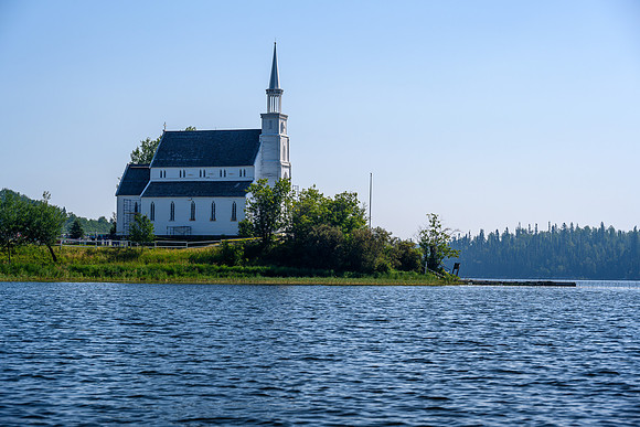 The Holy Trinity Anglican Church was built between 1854 and 1860 by Cree craftsmen.