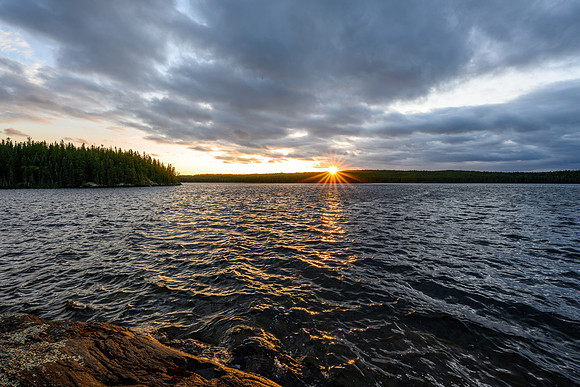 Windy sunset on Minuhik Lake.