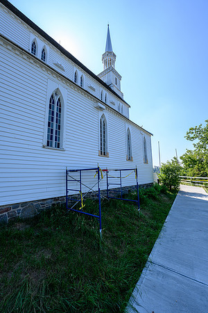 The church was being repainted.